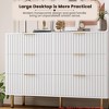 56 inch Wide Fluted Dresser w/ 6 Drawers, Wooden Chest with Metal Handles for Bedroom, Living Room - 4 of 4