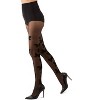 Memoi Women's Flutter of Butterflies Flocked Sheer Tights Black M-L - 3 of 4