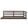 VisioGear Patio Swing Bed Modern Porch Swing Hanging Bed Frame with Hemp Ropes and Single Arm for Garden, Backyard, Brown, 80"*40.9"*23.7" - 2 of 4
