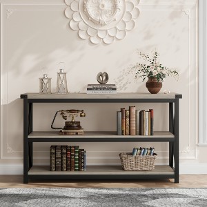 3-Tier Console Table with Storage Shelves, Industrial Rectangular Entryway & Sofa Table for Hallway, Living Room, Bedroom - 1 of 4
