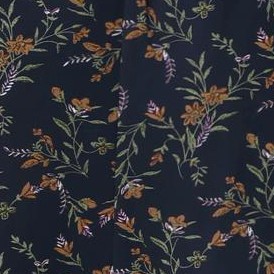 dark blue orange-floral