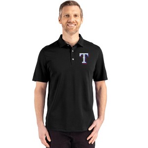 Texas Rangers Cutter & Buck Advantage Refresh Epic Confidence Recycled Mens Big & Tall Tri-Blend Pique Polo - Black - 1X Big - 1 of 1