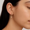 Gold Plated Small Huggie Hoop Cubic Zirconia Earrings for Women, Sparkling Pave Setting Huggie Earrings, for Special Occasions - 2 of 4
