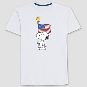 Men's Snoopy Flag T-Shirt - White - 1 of 3