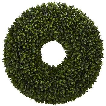 Nearly Natural 24” Boxwood Artificial Wreath