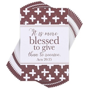 Dicksons IBB-221 More Blessed to Give Maroon and White 3 x 2 Inch Paper Itty Bitty Place Keeper Bookmark Pack of 24 - 1 of 2
