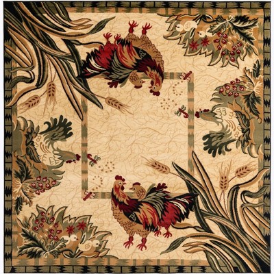 Pastoral Cream 7'x10' Floral & Fauna Synthetic Area Rug