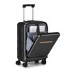Hynes Eagle Carry on Luggage ABS+PC 20 Inch Luggage with Front Compartment Double Spinner Wheels TSA Lock Black - 4 of 4