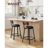VASAGLE Bar Stools, Set of 2 PU Upholstered Breakfast Stools, 29.7-Inch Barstools with Back and Footrest - 2 of 4