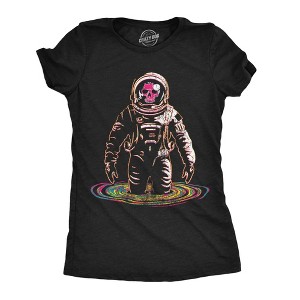 Womens Funny T Shirts Rainbow Black Hole Cool Space Graphic Tee For Ladies - Crazy Dog Women's T Shirt - 1 of 4