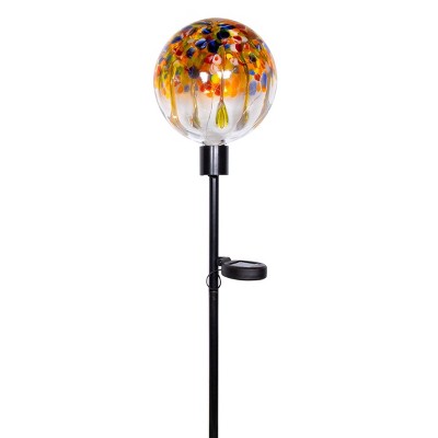 33" Rainbow Solar Glass Globe Garden Stake with LED Lights - Alpine Corporation