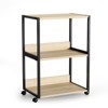 Karl Home 3-Tier Printer Stand P2 Particleboard Oak Color Combo A+B 15.7x12x25.6 Inches - 2 of 4