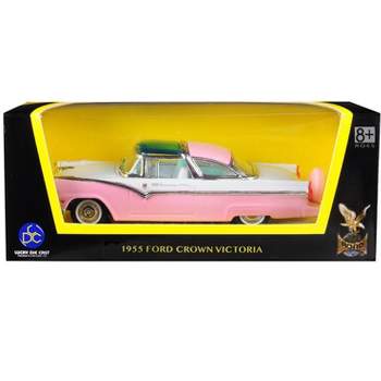 1955 Ford Crown Victoria Pink and White 1/43 Diecast Model Car by Road Signature