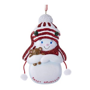 Kurt Adler Resin Ornament for Christmas Tree, Snowboy "Sweet Grandson" - 1 of 1