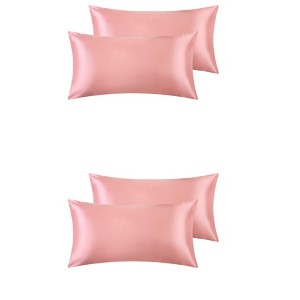Unique Bargains Satin Breathable Envelope Closure Pillowcase Cover 4 Pcs - 1 of 4