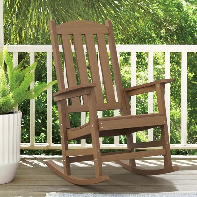Arceso Outdoor Rocking Chair, HDPS Poly Rocking Chair, All Weather Resistant Plastic Outdoor Indoor Porch Rocker, Heavy Duty Rocker for Patio,  Garden