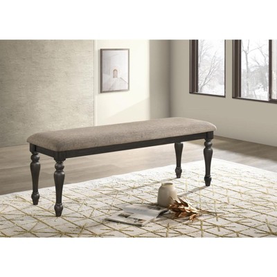 Bridget Beige and Brown Upholstered Dining Bench