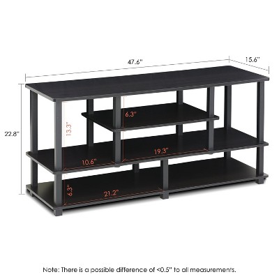 Espresso Wood TV Stand with Storage Bins for 55-Inch TV