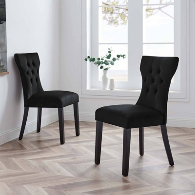 Set of 2 Silhouette Performance Velvet Dining Chairs - Modway