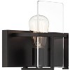 Possini Euro Design Trezza Modern Wall Light Matte Black Hardwire 24" 3-Light Fixture Clear Glass Panels for Bedroom Bathroom Vanity Reading House - 3 of 4