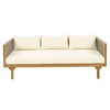 VisioGear Daybed, 3 Seater Daybed Conversation Set with Rattan Arms, Beige, 67.5"*32"*24.25" - 4 of 4