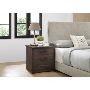 HomeStock Wenge Nightstand 23x22x18 Contemporary Bedside Table with Rich Finish, Sleek Design and Compact Storage for Bedroom Use - 1 of 4