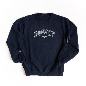 Simply Sage Market Women's Graphic Sweatshirt Embroidered Howdy Bull Varsity - 1 of 3