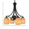 Toltec Lighting Zilo 4 - Light Chandelier in  Matte Black with 5" Cayenne Linen Shade - 4 of 4