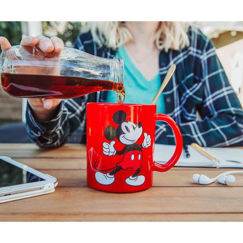Silver Buffalo Disney Mickey Mouse Thumbs-Up Glass Coffee Mug | Holds 18 Ounces, 5 of 9