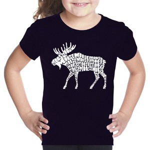LA Pop Art Girl's Word Art T-shirt - Moose - 1 of 4