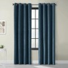 Thermaplus Navar Faux Suede Textured Blackout Window Treatment Grommet Curtain Panel for Bedroom Livingroom Navy - image 2 of 4