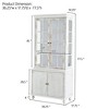 JUJABU 77.5" White-Washed Vintage Hutch Display Cabinet with Glass Doors, for Decor, Collectibles & Storage - 4 of 4