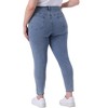 Agnes Orinda Women's Plus Size Mid Rise Stretch Washed Skinny Denim Jeans - 4 of 4