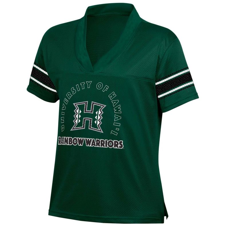 NCAA Hawaii Rainbow Warriors Women&#39;s Mesh Jersey T-Shirt, 1 of 4