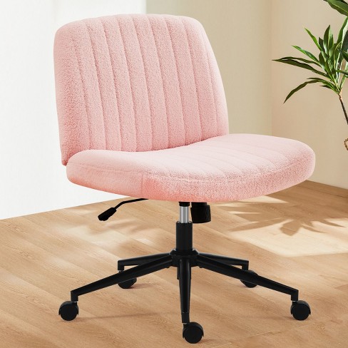 Office Desk Vanity Chair Cross Legged Armless Swivel Fabric Height ...