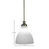 Toltec Lighting Juno 1 - Light Pendant in  New Aged Brass with 11.75" White Marble Shade - 2 of 2