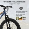 Okak 24IN Fat Tire Bike with Front Suspension, 7-Speed Mountain Bike with Disc Brake and High-Carbon Steel Frame, Trail Bike for Commuting - 3 of 4