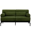 Modern 59" Two Seater Couch, Chenille Loveseat Sofa with USB Ports, Cylindrical Armrests and Steel Frame for Living Room or Apartment - Cuddlewood - 3 of 4
