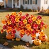Attop Fall Flowers Artificial for Outdoors Decoration, 2PCS Fake Fall Flowers for Outdoor Planters, Autumn Faux Hibiscus UV Resistant No Fade - 4 of 4