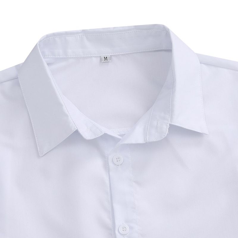 Men's Muscle Shirts Short Sleeve Button Up Shirt Slim Fit Dress Shirts, 3 of 6