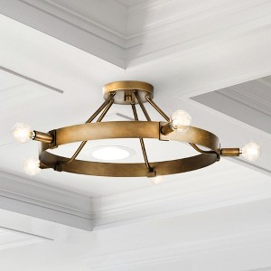 Urban Ambiance Luxury Modern Farmhouse Indoor Ceiling Light,  7-1/2''H x 22-1/2"W x 22-1/2''D,  Aged Bronze Finish, UHP4481 - 1 of 4