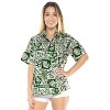 LA LEELA Women's Summer Tie-up Blouse Tops Vacation Beach Button Down Short Sleeve Hawaiian Overshirt Shirt For Women - 4 of 4