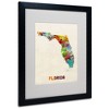 Trademark Fine Art -Michael Tompsett 'Florida Map' Matted Framed Art - 2 of 4