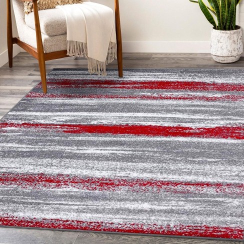 Luxe Weavers Modern Abstract Art Red 4x5 Area Rug : Target