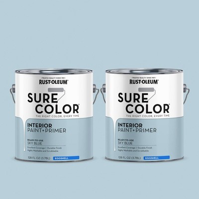 Rust-Oleum Sure Color White, Exterior Paint + Primer, Flat Finish, 2-Pack