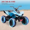 Ride on Car 24V Battery Powered, 4-Wheeler Quad Car Toy ATV for 3-8yrs, Electric Off-Road Car with 2 Speeds, LED Lights - 4 of 4