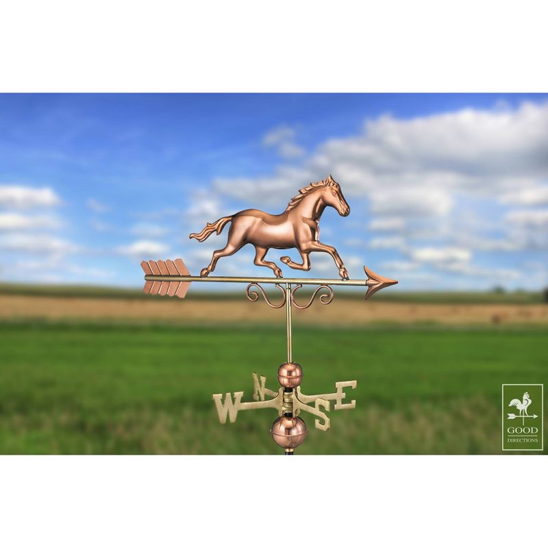 Galloping Pure Copper Horse Weathervane - Good Directions, 1 of 6