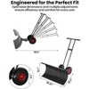 36" Heavy-Duty Snow Pusher Shovel with Wheels, Snow Pusher Hand Plow for Snow Removal, 5 Level Adjustable Handle & 7-Position Angled Blade - 3 of 4