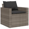 vidaXL 6 Piece Patio Sofa Set with Cushions - Gray Poly Rattan - Outdoor Garden Furniture for Terrace, Deck, and Backyard - 4 of 4