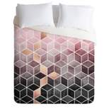 Elisabeth Fredriksson Gradient Cubes Comforter Set Pink - Deny Designs